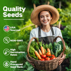 Lush&Dew USDA Zone 3 Seed Bank, Gardening Gifts for Women Men, 32 Varieties Non-GMO Heirloom Seeds for Planting Vegetables Fruits, Year Round Survival Seed Kit for Raised Garden Bed Greenhouse