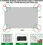 Bird Netting 25'x100' with 3/4" Mesh Nylon Chicken Net Roof Hawk,Poultry Netting for Chicken Run, Aviary Nettings Deer Fence Trellis Net