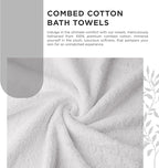 600 GSM 100% Cotton Bath Towels, White, Set of 4, Highly Absorbent, Plush, Soft, Quick Dry, 4 Pieces Combed Cotton Luxury Towels for Hotels, Spa, Salon, Bathroom, Dorm, Pack of 4