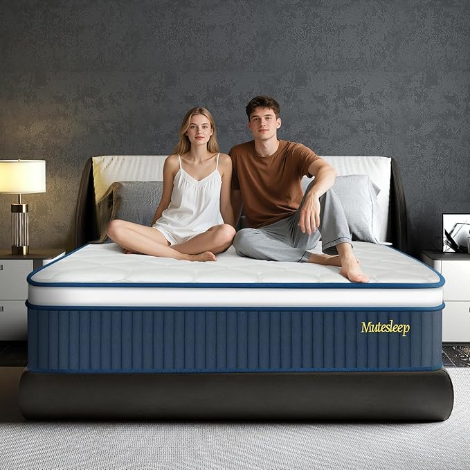 King Size Mattress 12 Inch, King Mattress in a Box, Hybrid Gel Memory Foam Medium Firm Feel Individual Pocket Springs Matress, Breathable Fabric, Strong Edge Support, Fiberglass Free