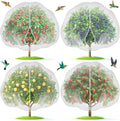 Fruit Tree Netting with 2-Way Zipper & Drawstring - 4'x6' Garden Plant Net Pest Barrier to Prevent Cicadas Bird Squirrel Deer - Bug Protection for Blueberry Tomato with Fine Mesh Insect Cover (4 Pack)