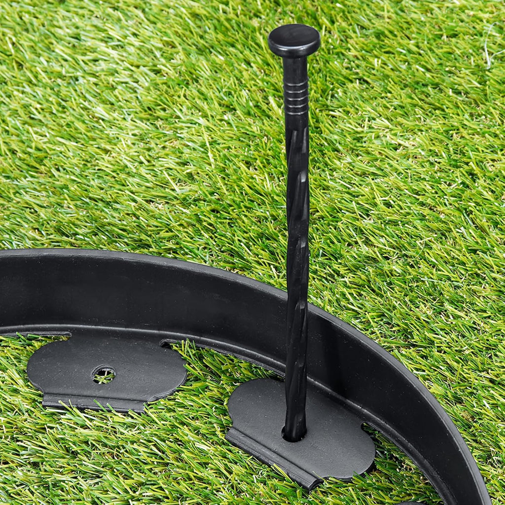 Landscape Edging Stakes, 200 Pcs 8" Plastic Garden Spikes, Spiral Nylon Anchoring Spikes for Paver Edging, Weed Barriers, Artificial Turf, Tent, Grass Pathway and More, Black