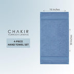Chakir Turkish Linens Premium Cotton Absorbent Turkish Towels (Hand Towel - 4 Piece Wedgewood)