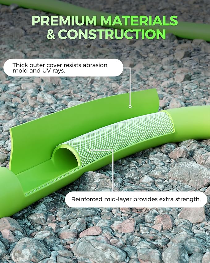 5FT x 5/8″ Garden Hose, Short Flexible Garden Hose with Swivel Handle, All-Weather Outdoor Use, 200 PSI Working, 450 PSI Burst, Lightweight Water Hose 5 Feet for Lawns, Yard, G5GH06