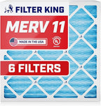 Filter King 18x20x1 Air Filter | 6-PACK | MERV 11 HVAC Pleated A/C Furnace Filters | MADE IN USA | Actual Size: 17.5 x 19.5 x .75"