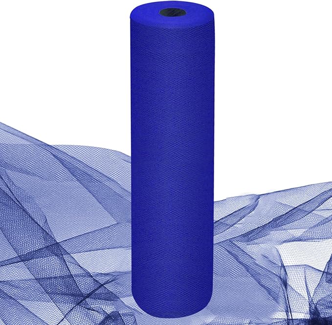 Royal Blue Tulle Fabric Rolls 54 Inch by 10 Yards Fabric Tulle Bolt for Wedding Decorations DIY Tutu Baby Shower Table Skirt Birthday Party Craft Supplies