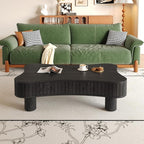 42.5'' Modern Lift Top Coffee Table for Living Room, Solid Wood Center Table, Fluted Panel Design, Storage Compartments, 42.5x27.2 Inch Surface, Hydraulic Lift Mechanism, Easy Assembly (Black)