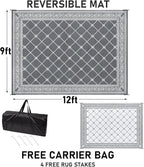 HiiARug Outdoor Rugs 9'x12' for Patios Waterproof RV Mats Camping Rug Outdoor Area Rug Lightweight Portable Outdoor Plastic Straw Rug for Patio, RV, Camping, Balcony, Beach