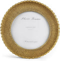Cuspin Vintage Gold 5x5 Picture Frame, Gold Metal Rattan Textured Hand-Crafted Photo Frame with Glass Front Antique Picture Frame for Tabletop Display & Wall Display, Retro Design Home Decor
