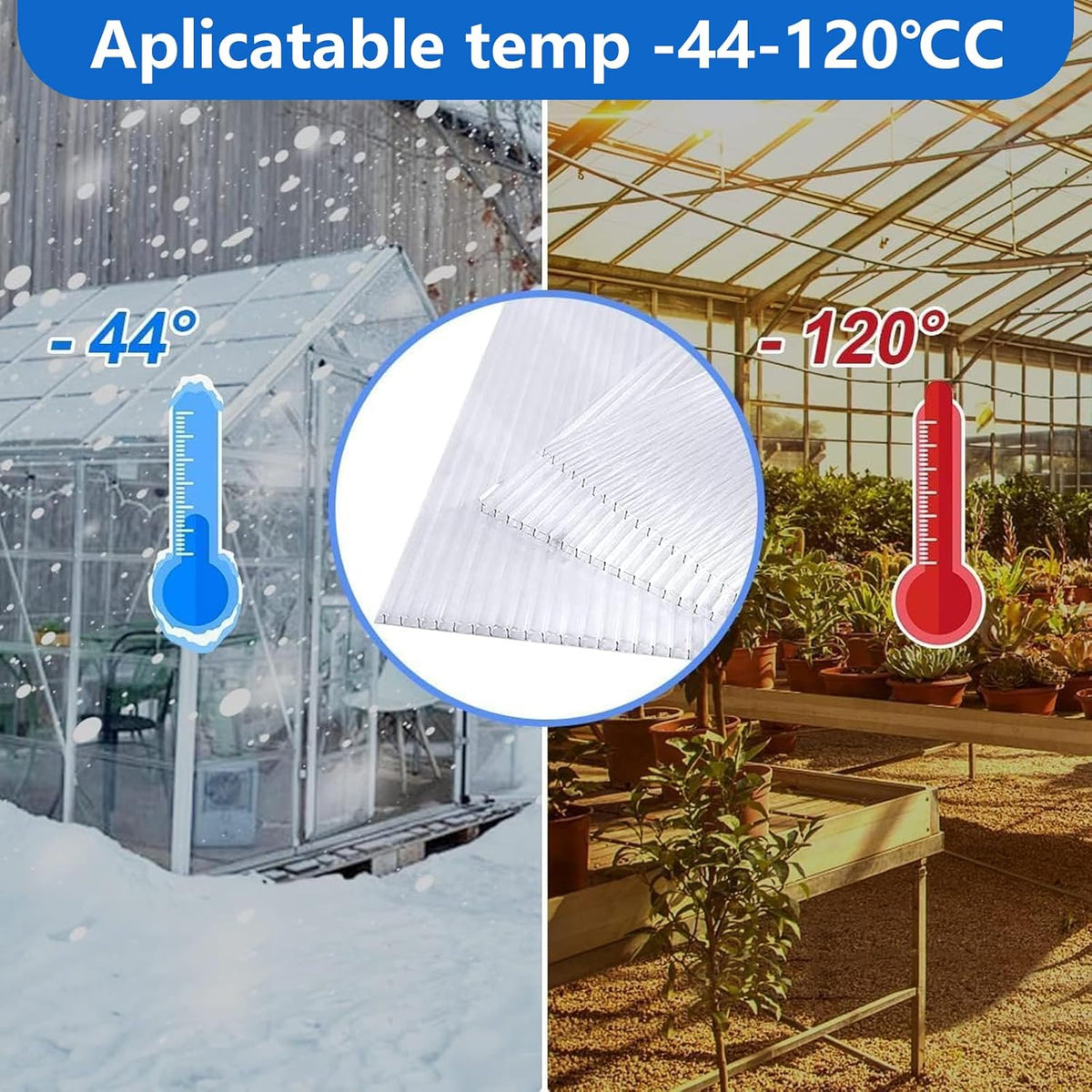 24 Pcs Polycarbonate Greenhouse Panels, 4' x 2' x 0.16'' Twin-Wall Panels, Polycarbonate Sheet for All Weather Outdoor Garden and Greenhouse Covering