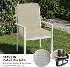 Outdoor Chair Cushions, Water-Resistant & Fade-Resistant, Patio Furniture Lawn Dining Chair Seat Replacement with Mid Back, Ties Zipper, Removable Cover, 18 x 16.5 Inch, Set of 1, Beige