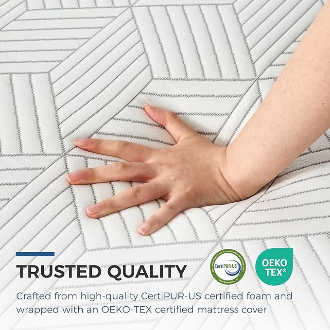 FATHOM Firm Full Mattress 14 Inch Memory Foam Mattress Full Size Bed in a Box for Back Pain Relief and Cool Sleep with Gel Foam and Removeable Fiberglass Free Cover, CertiPUR-US Certified