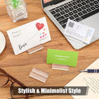 Blulu 40 Pieces Acrylic Place Card Holders 2 Inch Clear Stands Base with 3 mm Card Slot Numbers Display Table Sign for Wedding Exhibition Office Cafe Restaurant Photo Menu Meeting Table Decorations