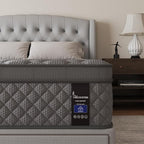 Queen Mattress, 10 Inch Euro Top Mattress Grey Hybrid Medium Firm for Back & Lumbar Support, 100 Night Trial, Individual Pocket Spring for Motion Isolation & Pressure Relief