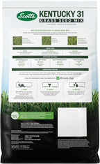 Scotts Kentucky 31 Grass Seed Mix for New Lawns or Overseeding, Grows Thicker and Greener vs. Other Kentucky 31 Mixes, Covers up to 10,000 sq. ft.