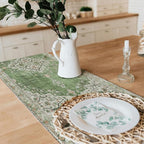Snycler Table Runner Boho Table Runners Vintage Elegant Farmhouse Table Center Linen Decor for Home Dining Party Entrance (13x72 Inch) Light Green