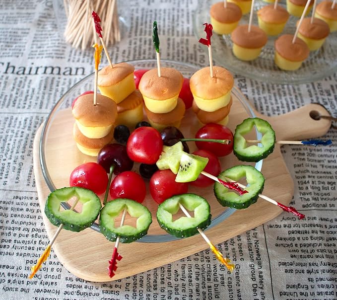 BLUE TOP Cocktail Picks&Umbrella Drink Straws Set-400pcs 4Inch Frill Picks+50pcs 9.5 Inch Drink Straw Umbrella,Cocktail Toothpicks & Straws for Fruit,Appetizers,Club Sandwiches,Drinks.
