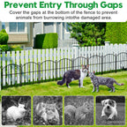 Decorative Garden Fence 17in (H) x10ft (L),Arched Rustproof Metal No Dig