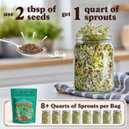 Seedboy Organic Non-GMO Sprouting Seeds, Superfood & Protein Blend – 2 Pack Bundle – USA Grown Sprouting & Microgreens Seeds – Two 8 oz Bags Makes 12 Quarts / 36 Servings (Superfood/Protein)