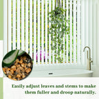 Artificial Plants Indoor Small Potted Hanging Vine plnat 39-in Long Fake Green Eyebrow Leaf Plant Faux Trailing Plant for Home Office Livingroom Desk Shelf Mantle Decoration (Black Pot)