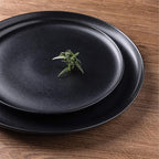 LERATIO Stoneware Dinnerware Sets for 6,Handcarft Ceramic Plates and Bowls Sets,Chip and Scratch Resistant Dishes, Dishwasher & Microwave Safe, Oven safe,Reactive Glaze-Black