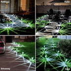 Solar Pathway Lights 10 Pack Solar Lights Outdoor Waterproof 6000K Cold White Yard Lighting, LED Stainless Steel Stake for Garden Outside Landscape Lawn Driveway Walkway Path