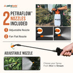 PetraTools HD201 Garden Pump Sprayer 2 Gallon, 52-in Long Hose & 2 Nozzles