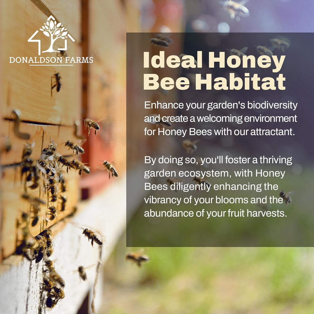 Honey Bee Attractant Spray - Bee Hive Lure for Gardens, Beehives, Flowers & Fruit Trees with Natural Lemongrass Oil Formula, Easy to Use for Beekeepers & Pollinator Support - 2 oz
