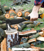 Splitting Axe, 15-inch Camping Hatchet, Chopping Axe 1065 High Manganese Steel and Ergonomic Fiberglass Handle