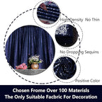 JYFLZQ Navy Blue Sequin Backdrop Curtains 8ft x 8ft 1 Panel Glitter Photo Booth Backdrops Sparkly Photography Background Drapes for Parties Wedding Bridal Showers