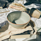Mora Ceramic Bowls For Kitchen, 28oz - Bowl Set of 4 - For Cereal, Salad, Pasta, Soup, Dessert, Serving etc - Dishwasher, Microwave, and Oven Safe - For Breakfast, Lunch and Dinner - Earl Grey