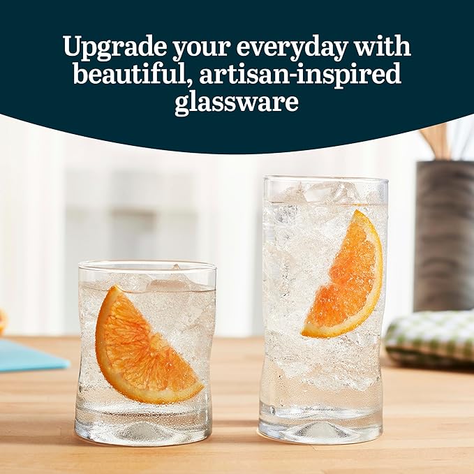 Libbey Impressions 16-Piece Tumbler and Rocks Glass Set
