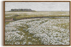 InSimSea Framed Canvas Wall Art Vintage Decor, Classical Grassland Paintings Large Wall Art, Meadow Full of Flowers Wall Hanging Decor for Living Room Farmhouse Bathroom, 20"x30"