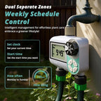 QUOBAS Sprinkler Timer, Weekly Programmable Water Hose Timer for Garden Hose Faucet with Waterproof LCD Screen, Rain Delay/Manual/Automatic Irrigation Watering System for Garden, Lawn, Yard