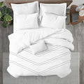 Kotton Culture Oversized King Size Duvet Cover Set 100% Egyptian Cotton - 600 Thread Count Ultra Soft Premium Comforter Cover Zipper Closure & Corner Ties (Arrow White,Oversized King 120" X 98")