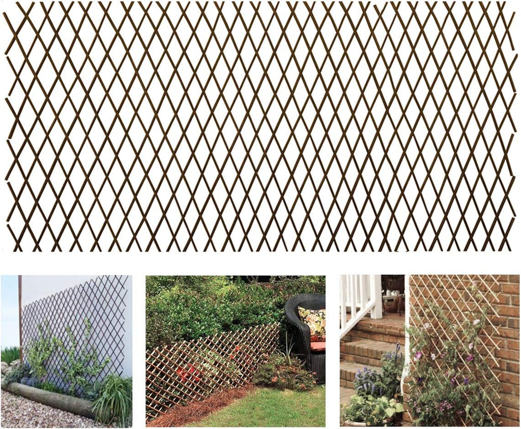 Expandable Garden Trellis Plant Support Willow Lattice Fence Panel for Climbing Plants Vine Ivy Rose Cucumbers Clematis 36X92 Inch