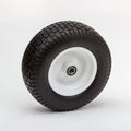 Flat Free Tire | Durable Rubber Replacement Wheel | Tire for Cart, Wagon | 1" Axle Bearing | 4" Hub