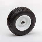 Flat Free Tire | Durable Rubber Replacement Wheel | Tire for Cart, Wagon | 1" Axle Bearing | 4" Hub
