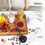 Zulay 4-in-1 Immersion Stick Mixer Hand Blender - 800 Watts, 12 Speeds, 5-ft Power Electric Cord, Handheld Portable, Stainless Steel Blades - With Whisk, Frother & Stick Blender Attachments - Gray
