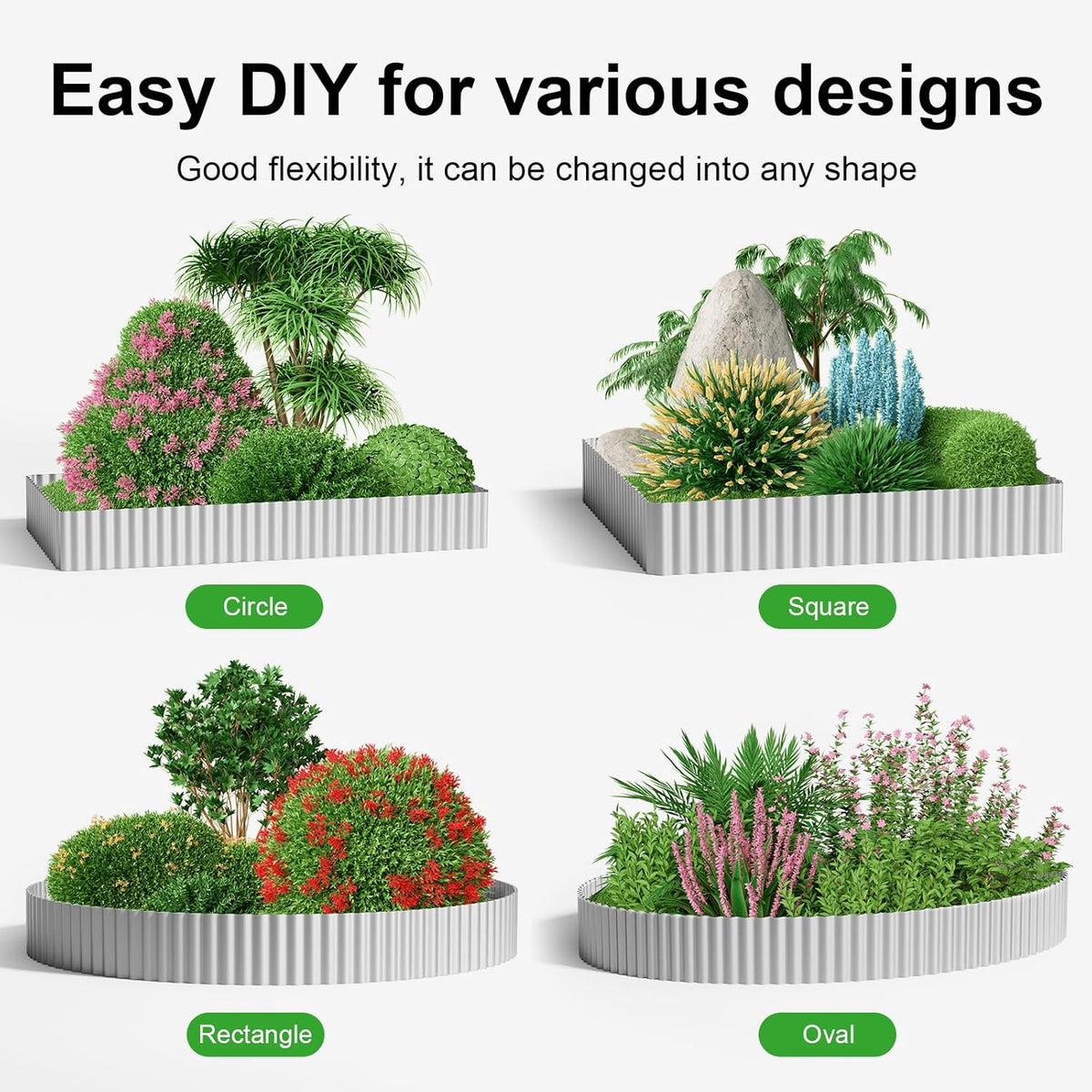 Land Guard Corrugated Garden Edging Border, 6" x 25' Landscape Paver Edging, Tall Landscape Edging, Fence for Garden, Flower Bed, Lawn and Landscape Edging (Silver)