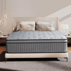 Twin Mattress 12 Inch, Medium Firm Hybrid Mattress with Lumbar-Zoned Foam and Pocket Springs for Motion Isolation and Edge Support
