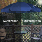 AMMSUN Patio Umbrella, 6.5 ft Outdoor Table Umbrella with Tilt Steel Pole, UPF50+ Protection, Great for Outdoor Garden Backyard, Navy Blue