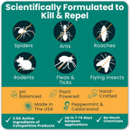 Home Guard - Peppermint Insect & Pest Control Spray - Natural Peppermint Oil Spray For Bugs - Plant-Based Indoor & Outdoor Spider Spray - Safe Around Kids & Pets - Ant Killer - Cockroach Killer - 16oz