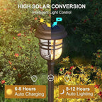 XMCOSY+ Solar Pathway Lights Outdoor 6 Pack, 2 Lighting Modes Warm White & RGB Auto Color Changing LED Solar Powered Garden Lights IP65 Waterproof for Yard Walkway Driveway Landscape Lawn Decorative