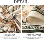 ISAENNE Designer Vintage Linen Small Round Table Cloth,Floral and Bird Pattern Elegant Tablecloth,Fall Wrinkle Resistant Home Decor Tablecloths for Dining Kitchen,Diameter 55"-Murad A