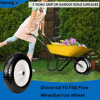 4.80/4.00-8 Tire, 14.5" Tire and Wheel Flat Free, 5/8" Bore Bearing with 3/4" Extra Bearings, 3" Centered Hub - Universal for 4.80-8 4.00-8 4.00-6 3.50/3.00-8 Wheelbarrow Tires