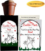 Zombie Plant Party Favors (2) Plays Dead When Touched! Includes Soil, Seeds & Mini Flower Pot. Supplies for Zombie Themed Birthday. Plant it as a Fun Indoor Science Activity