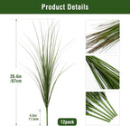 12PCS Fake Plants Artificial Wheat Grass Greenery Plastic Plants Fake Grass Artificial Plants for Outdoor Decor Artificial Grass Plant with Greenery Stems for Indoor Home Decoration 26.4"