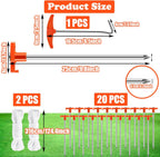smillixin 23 Pack Tent Stakes Heavy Duty,10 Inch Non-Rust Metal Tent Pegs Camping Stakes,Ground Stakes Tent Spikes for Camping,Garden,Hiking,Grassland,with 1 Pcs Hooked Head & 2 Pcs 10FT Ropes