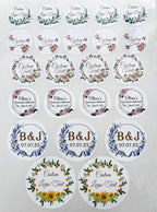 Custom Stickers for Weddings, Birthdays & Businesses - Personalized Labels with Your Logo - Waterproof, Fade and Heat Resistant - Pack of 100-1000 (Wreath G, 4 Inch)